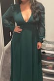 First time ordering and was a bit worried that the material would be see trough or flimsy, but I was wrong!! 

So happy very nice material, the color is stunning and I can't wait to wear it as a wedding guest dress. 
It's sexy, but yet covered enough and classy! 10/10 would recommend! 
Can't wait to order more! - Sharon H.