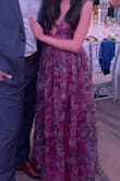 Absolutely loved this dress. The sidecuts, neckline and the slit, along with the colors make it one of my favorite dresses I've ever worn. Used a little fashion tape for the front to make sure nothing slipped since the neckline is low. - Carrie L.