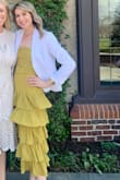 Love the style and unique color of this dress. Its formal style but more informal material does make finding the correct venue for it a bit tricky. Looked great with a white linen blazer and strappy sandals for a more casual look. Runs longer in length which is great for taller heights. - Ashley P.