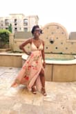 Wore this dress to a wedding, fits nicely and is comfortable. I am 21 weeks pregnant with a fairly small tummy. The breast area fits nicely as well!!! Straps to tighten to your liking. - Jodi-Ann H.