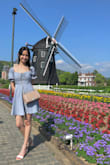 I bought this for my spring trip and it was perfect! The material is soft and stretchable. It hugs my body perfectly. The puff sleeves sometimes slide up when I move my arms but I do not mind it at all. The length is a bit shorter than expected but I always wear shorts underneath a dress so it was still comfortable to wear. - Sofia M.