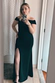 So I needed a dress last minute for a black tie event and had nothing in my closet, and naturally my weight is up a bit from usual so I was worried I wouldn't find something I felt good in. Well this dress SHOCKED me! I ordered it in a M and a L and ended up keeping the M because the L was too much fabric and was way too long. The dress is stretchy and comfortable and soo flattering. The only issue I had was that the stitch at the top of the slit came undone, so I'll need to get that repaired, but it wasn't noticeable. For the price and confidence boost, this dress is incredible! - Rachel D.