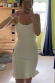 I'm usually a medium size in everything I order, but after looking at the reviews that were saying it runs small, i bought a small instead. Best decision! The dress fits my body perfectly and I'm so happy I didn't get a medium. - Madison P.