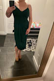 This dress is perfect for a summer wedding or a date night out! The material is soft and steams beautifully for a crisp look. This dress is super flattering and I don't have to wear a bra with it. My hubby thinks it is super flattering and gives me a sexy silhouette. Would buy it again in other colors for sure! - Kailee M.
