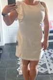 This dress is super adorable and lightweight. The perfect dress for a bridal shower or rehearsal dinner. I plan on wearing it to both of mine. It is simplistic and elegant. Great dress to wear with accessories to dress up more for an evening event as well. - Kailee M.
