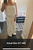 This jumpsuit has way too much fabric on the top. It would be flattering without all the extra material. I am big-chested and I did not find this romper did it justice. It made me look a lot heavier than I am so I was disappointed. This item was returned. - Kailee M.