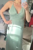 I got this dress for a bridesmaid dress and I absolutely love it. The color is stunning. It fits really well and I feel really good and confident in it. I love the back design and I feel like I wont be constricted in this dress especially when I'm dancing for the wedding! - Mahtob K.