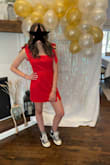 I bought this dress for my daughter for her 8th grade dance. She loved it and it was very cute and still classy! I purchased a size: small. - Ava K.