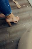 Sexy straps that fit perfectly. Shoe is comfortable to wear for short periods of time. - Grace S.