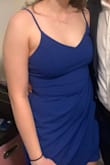 I needed a simple last-minute dress for a formal and this was perfect. The color is great and it is form fitting but I didn't feel weird about it because of the folds in the dress and it was not restrictive at all. I wore a strapless bra. It was very comfortable to dance in this dress. I actually think some of the other people had this same dress on in different colors hah
If I had had more time, I would've probably gotten the straps shortened a little bit (they are not adjustable), but I have a very short torso so I usually have this issue with dresses. (I still wore it with no major issues without shortening them tho) - Elizabeth Z.