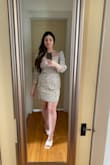 I am 145 lbs and 5'4 and this fits me perfectly. I adore it. Shoes are from Lulus, too! - Gina V.