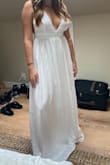 This dress is super cute and flattering, but didn't feel fancy enough for my wedding. I'm keeping it for the honeymoon! Would also be so cute for an elopement or beach wedding. - Sydney A.