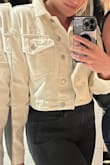 Love this jacket. The style is a little bit oversized but not enough to size down. The fit is cute and perfect. - Cassandra S.