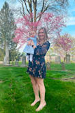 I wore this dress to a wedding in April and it was perfect for the temperature this time of year! The sleeves are light and airy and the dress provided great all-around coverage. It's a little tight in the underarms, but not bothersome. I would recommend! - Holly M.