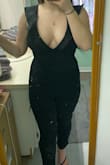 Received SO many compliments on this. It is more low cut than I expected but it was snug on me compared to the model photos where it's a bit looser. I struggle between small and medium in all my clothes - small usually is a bit snug and medium tends to always be a bit too loose so I opted for the small in this and although I would have liked to try the medium, I think I would have stuck with small in the end. The only problem I did have is I did split the back seam by the end of the night, but nothing that a few stitches can't fix and it was by the time I had gone home. Can't wait to wear it again! - Jessica F.