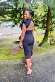 I wore this to dinner and the symphony and it was just perfect. It is very very comfortable. Did to the high cotton content I definitely hang dry it. However, the ruffle sleeves and the open back truly add the perfect touch. Fits like a glove with so much comfort!
(Shoes also from lulus ) - Makeda W.