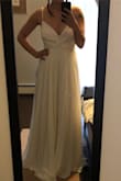 I'm small chested, I found the bodice wasn't quite right for me - maybe shortening the straps may have helped. The dress is very plain, maybe adding a sparkle belt would have helped! Overall comfortable and fit true to size (maybe a bit big? I'm an S/M and this one fits well). - Diana I.
