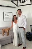 Such a simple concept and lovely execution. This dress concealed my extra curves and accentuated all the right ones. Had it altered, naturally. It has 3 layers but felt light. Doesn't have bust support, but lucky for me I didn't need any. - Yovetza F.