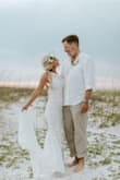 Perfect for our beach wedding! The lace is very soft. I had to hem it in the front and tighten the straps around the neck. - Julie N.
