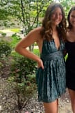 I wore this to a semi-formal and received so many compliments! It was unique and the color is beautiful. This dress was so easy to move in, but I'd definitely recommend using fabric tape to avoid any slips if you are going to be moving a lot. It was quite large in the chest, so I had to safety pin the back in order to make it tighter in the front.  But other than that I really love this dress and hope I have another opportunity to wear it! - Nora J.