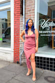 This was my first purchase from Lulus and I am so happy with this dress. I bought this to wear to my brother's wedding next month. The fabric is so soft and buttery. It feels well made. Love that the straps are adjustable to really get the perfect fit. The way the fabric is cut and sits on my body is really flattering. I was a little worried about the neckline since I have a larger chest for my body frame, but it's very tasteful and doesn't show too much. I don't foresee me needing any tape because it stays closed on its own. Even at 5'0" the bottom of the dress hits right at the ankle and won't be dragging on the ground especially with heels on. - Wannee P.