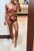 This is my new favorite kini. Very flattering, perfect for my itty bitties, and very fun print/colors. Love that the top is a tie back - makes it easy to untie for even tanning. Straps are also removable - again option to eliminate the tan lines! If you're a fan of the high-leg, you'll be a fan of this suit. Highly recommend. - Hayley A.