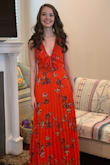 The fit was perfect and I got so many compliments! It is just the right length to wear with heels or flats. Material is double lined so no panty lines or sticky boobs showing! - Erika J.