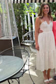 This dress worked well for my bridal shower! It was super comfortable and got lots of compliments. Loved the pockets and detail in the fabric. It needed a good steam prior to the event but that's expected. Overall very happy with this purchase! - Madeline D.