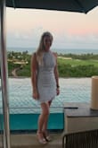 This dress is amazing. I only sized up due to the lace not being stretchy. The large fit perfectly! - Hillary H.