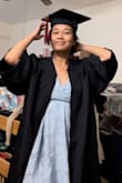 I couldn't decide whether it was too small or too loose. Perhaps both. Or perhaps it's my body shape. I bought it to wear for graduation and still ended up wearing it. The quality and color are exactly as pictured. - Katrina C.