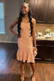 I bought this dress for my 14-year-old daughter's Spring dance. She looked amazing!! The dress fit like a glove. She didn't want to take it off! The blush color was exactly like the picture online & the length was just perfect (age appropriate). - Melissa K.