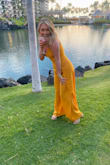 This outfit was fabulous! I wore it to an awards ceremony while on a work trip in Hawaii. It is very flattering and the adjustable back is great since I have a large rib cage. I got so many compliments and would 100% wear it again! The bottoms are a smidge tight but I got them zipped and there were no rolls over the top lol. 10/10 recommend! - Amanda B.