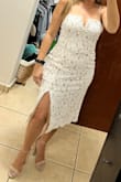 This dress so flattering and comfortable! My usual size is S but I also ordered M because It was my first time ordering from this website, medium fit perfectly. I was very impressed with the quality of the fabric. - Sandra A.