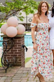 Loved this dress and got tons of compliments. Fits a little snug in the bust so I wasn't able to wear a bra underneath, but I didn't need one (which is very rare!). The ruched material across the chest was supportive and comfortable. Very lightweight material - great for a hot day. - Jen G.