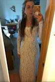 I love this dress! Honestly, I had purchased a much more expensive dress before this one and spent a lot of money and time having it altered, but it never quite felt right. It felt like there was a lot of pressure finding the "perfect" wedding dress. I'm so glad that I decided to last-minute look online, because I ended up finding this dress- which fits so nice, is so flattering, and doesn't even need to be altered. It's comfortable and beautiful, and I'm really excited to wear this for my June wedding! I would recommend ordering a size smaller than what you think through my experience, but also Lulus made it really easy to order a couple of sizes/ different dresses to try on because of their excellent customer service and easy return policy! - Kaileigh W.