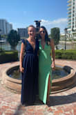 This is an awesome purchase. Not only does it look and feel luxurious, it stays put so perfectly. It has thin no-slip strips on the inside of the shoulders, a clasp in the back, and ties on both sides. It was the perfect choice for a steamy Florida wedding! Would recommend and would buy in another color. - Lauren P.