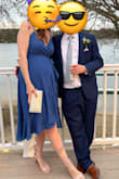 This dress was super flattering and comfortable. Worn to a wedding on an unexpectedly hot day. This dress was light and flowy. My bra did peek out a few times, which I was able to correct by tightening the belt, however, I didn't realize doing so gave me a faux baby bump (oops!) - Alaina M.
