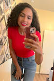 This bodysuit is cute and flattering without being too revealing which is what I'm always looking for. I think I could've sized up to a large but it still worked out great in a medium. 
(Unfortunately, didn't take any pics on the outing so mirror selfies it is!) - Desiray B.