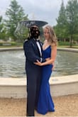 I got this dress for a gala type event and it was classy but also a hint of sexy. It does run long (I'm 5'9 and had to wear heels and it still touched the ground but barely). The color is gorgeous. I am small in the chest and wore those padded sticky cups as a bra which helped. Size small fit like a dream. I'm normally a 4-6 in dresses. - Kimberly W.
