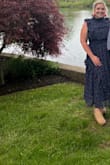 I always struggle with dresses because I don't have a big bust or waist but I have curvy hips! This dress was a dream. I got so many compliments and felt amazing! Super flowy. I probably could have sized down because the bust was a little large On me and it was stretchy, but I honestly loved the flowy aspect of the dress and maybe would have lost that if I did size down. Highly recommend! - Lindsey V.