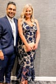 Runs large so size down. Larger in the bust area than most dresses had to use pins to adjust. Received tons of compliments and the fabric was very comfortable! - Jacquelyn B.