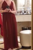 Very cute, airy dress - it was originally meant for my engagement photoshoot that fell through. Instead, I wore it for a fancy bachelorette party dinner. Note: the dress is VERY LONG! If you are an average height lady, this dress will be very, very long even with heels (I tried it with 2.5" heels). I had it tailored to be comfortably worn with or without heels. It's also a bit loose in the top (I wore it with petals, no bra), but with the pretty chiffon around the bust, it doesn't look distractingly big. I would buy it again! - Kateryna C.