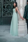 i wore this for my engagement shoot and i loved it! it was so comfy and the fabric looked great in the pictures.
as someone on the shorter side, the length was perfect because it covered my 2" heels for the most part. this is probably not a full-length dress for most people but that was a plus for me since i didn't have to get it hemmed! - Amrutha K.