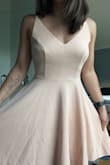 This dress is better quality than I anticipated. Two thick layers of materials. Dress fits perfectly-super silky and comfortable. - Amanda E.