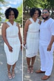 This was perfect dress for an all white wedding. - Shena A.