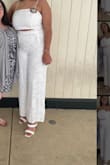 I wore this for my bridal brunch and it was amazing! The sizing was perfect and it was not see through at all. I will say the top is surprisingly comfortable for big breasts as well. Depending on how perky your boobs are you could definitely go without a bra because the material is great. Very flattering. - Jailyn R.