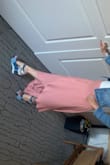 This is the skirt you want. I wore the white thong body suit, cute jean jacket, and denim patch wedges.  The waist was a little big, but I wouldn't change it (saved room for dessert). I want this in every color & the only LITTLE challenge & it does slightly wrinkle if you pack it or sit too long BUT LOVE IT IT!!! So many compliments, Sorry for the sideways photo. I'm not sure how to rotate on this site = - DANYL F.