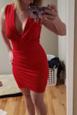 This dress is absolutely beautiful!
Very impressed with the material, thick and comfortable. Very soft!
Fits very snug which I wanted!
There is a bit of space in the bust area, I am not very big so at least it gives the extra room for busty gals! ;)
Looks elegant, I love it. - Ashton B.