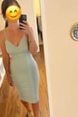 Love the color and style. Great dress for a summer wedding. It is SUPER fitted so be prepared to wear some spanks! - Rebecca N.