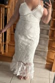 Beautiful dress, great quality. Zipper was super difficult to unzip to get into it but once I got it the first time there were no issues after. The bust is just a bit bigger than I am so I will get that taken in, and the bottom sheer lace part doesn't flare out like in the photos, but it's beautiful and I look forward to wearing it for my wedding rehearsal and dinner :) - Steph W.